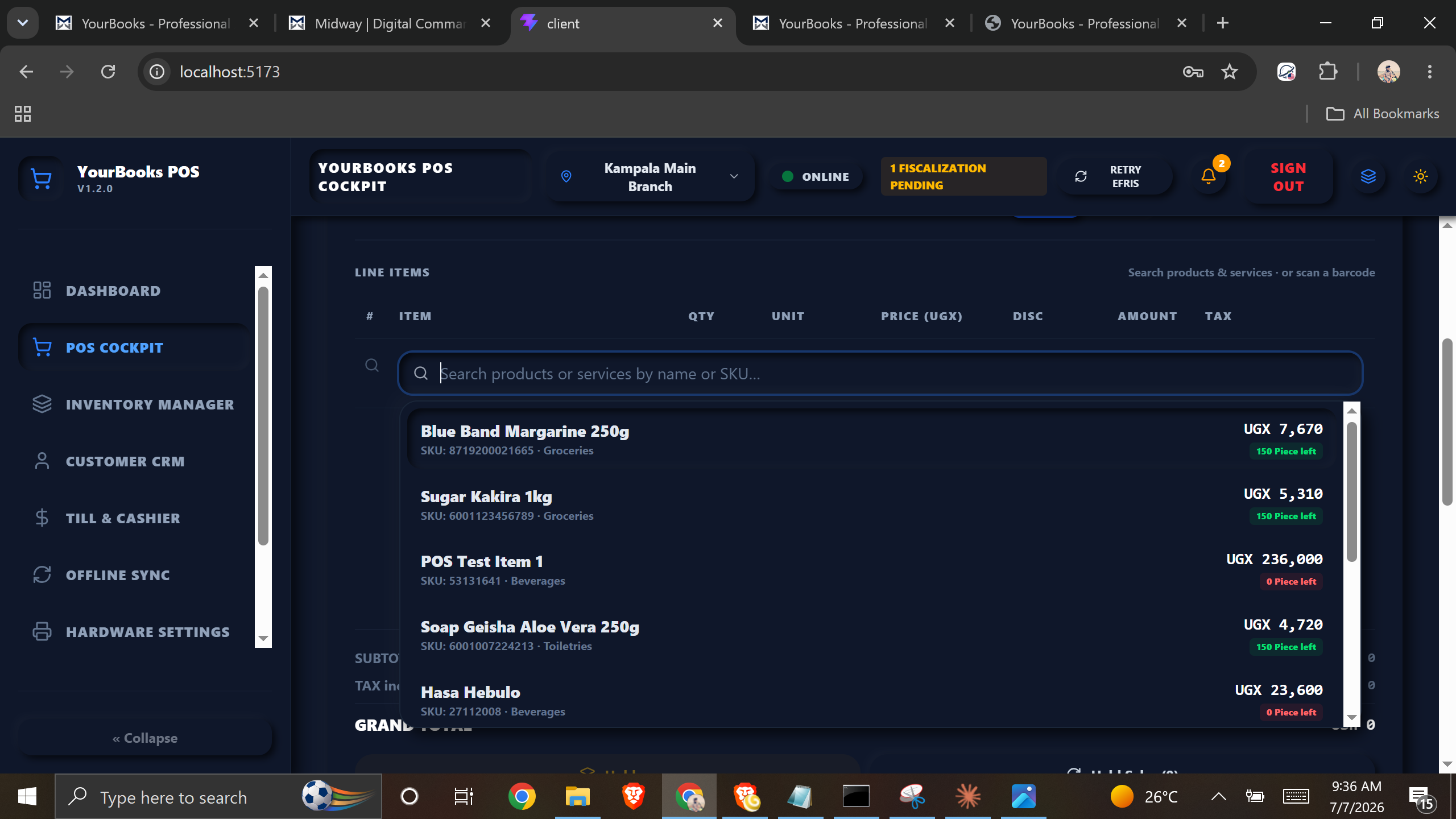 YourBooks POS screenshot